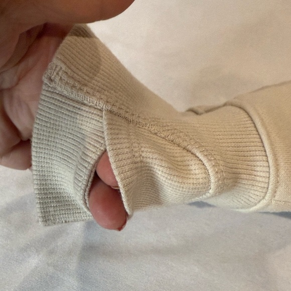 Lole Hoodie Half Zip Cream Long Sleeve Women's Sz XL - Picture 10 of 11